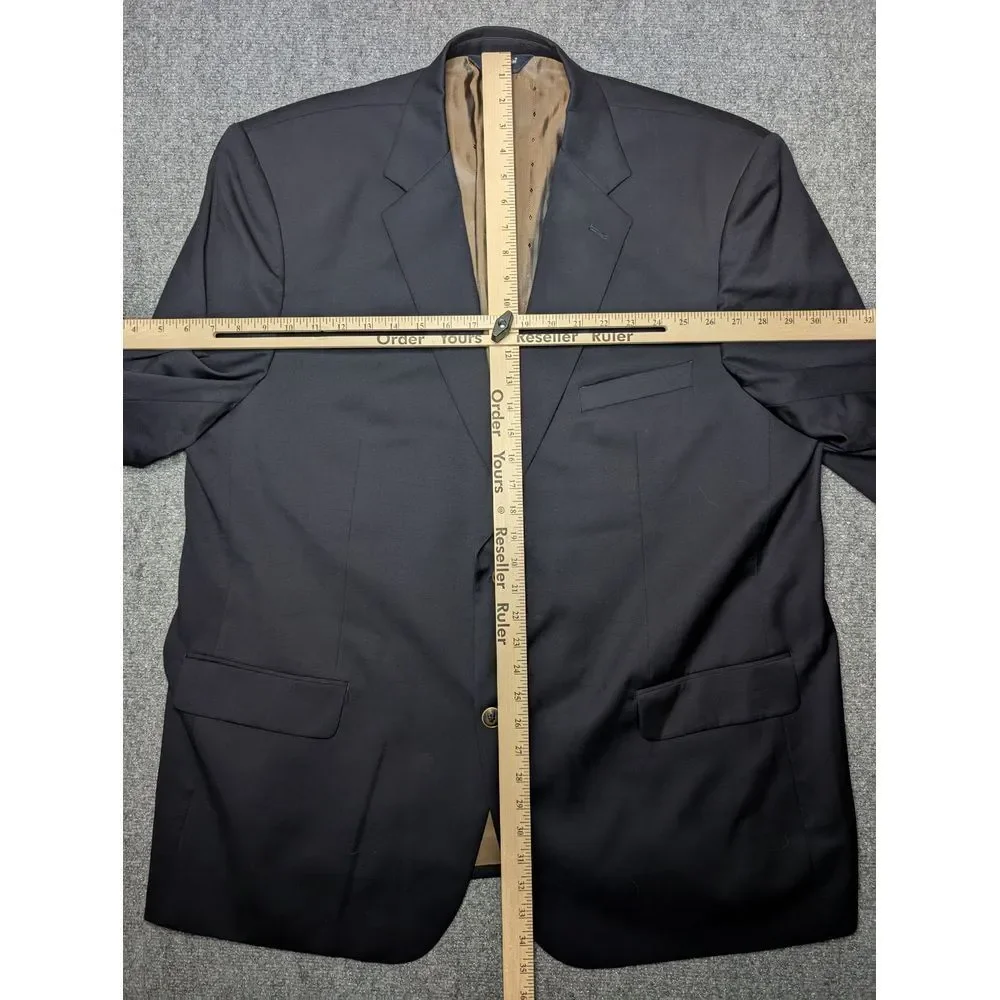 Joseph & Feiss Gold Mens 48R Regular 100% Wool Black Blazer Jacket‎ Sport Coat